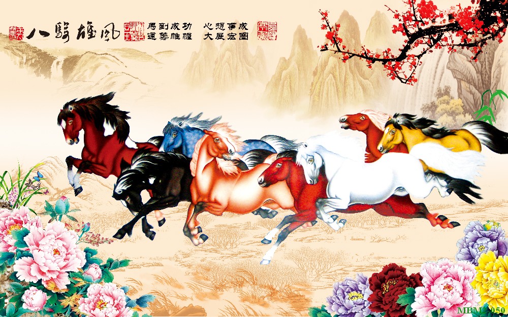 Tranh ngựa - bát mã - Mã đáo MBM2-050